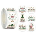 thumbnail image 1 of Rollo de pegatinas navideñas, 500 etiquetas navideñas redondas, varios diseños, decoración de regalo navideño, 1 of 5