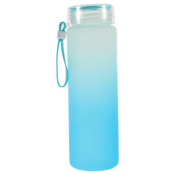 Glass Water Bottle Glass Drinking Bottle Wide Mouth Spout Bottle Refillable Heat Resistant Bottle for Office 280ml (  )