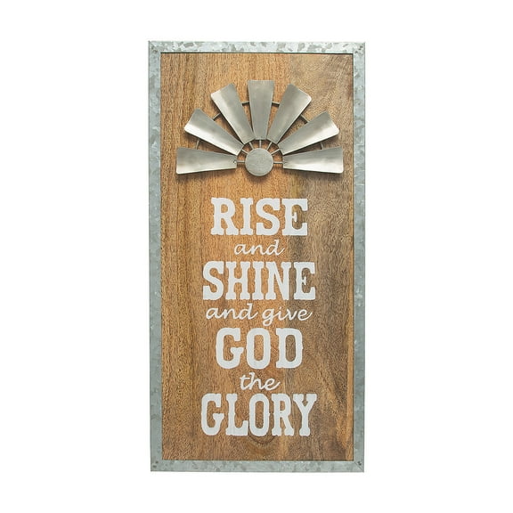Rise And Shine Wall Sign - Home Decor - 1 Piece