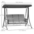 thumbnail image 3 of Outsunny Balançoire de Porche Extérieure pour 3 Personnes avec Auvent Réglable, Gris Mixte, 3 of 10