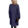 thumbnail image 5 of Womens Long Cardigans Cable Knit Chunky Cardigan Sweaters Ndbuld Women's Winter Long Sleeved Solid Color Knit Sweater Pocket Cardigan Jacket Blue XL, 5 of 8