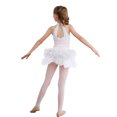 thumbnail image 4 of Traje de actuación de baile latino de Ballet para niñas, leotardo de malla transparente con diamantes de imitación, mono con falda de tul para patinaje artístico con plumas, 4 of 5