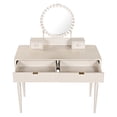 thumbnail image 6 of MODERNLUXE Vanity Desk with Round Mirror,Makeup Vanity Desk with 4 Drawers, Height-Adjustable and Stool, Small Vanity Table for Bedroom,Champagne, 6 of 7