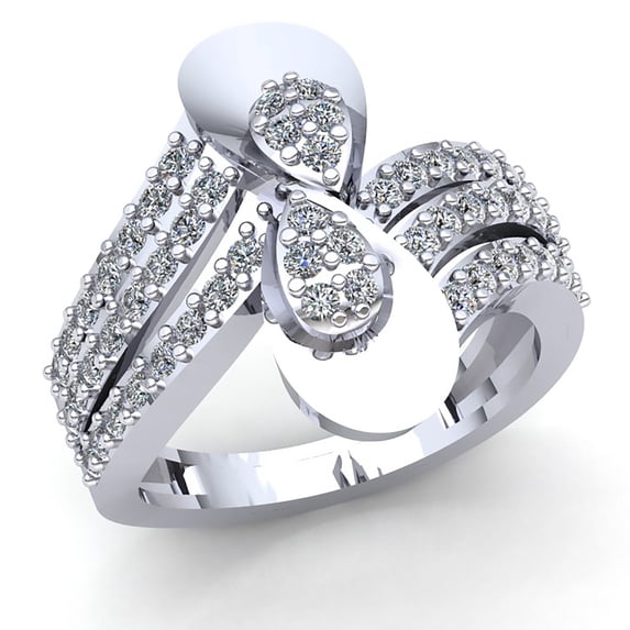Natural 1.5carat Round Cut Diamond Ladies Bridal Fancy Accent Anniversary Engagement Ring Solid 18K Rose, White or Yellow Gold G SI1