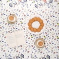 thumbnail image 4 of FINGERCRAFT Tablecloth, High GSM Cotton Fabric, Distinctive Printed Design Table Cover, Blue Floral (54in), 4 of 6