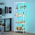 thumbnail image 3 of OUTONLIFE RGBW Display Shelf, 8 Colorful Modes, APP & Slide & Remote Control, Adjustable Brightness & Color Temperature,  Stable Floor Lamps with Shelves for Living Room, Bedroom, Gaming (White), 3 of 9