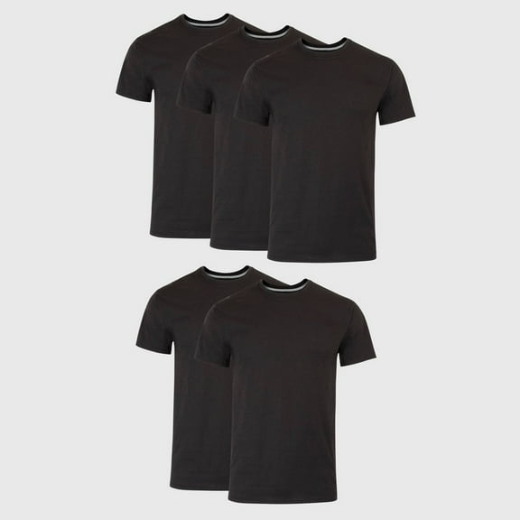 Hanes Men's Premium 5pk Slim Fit Crew Neck T-Shirt - (Black, Medium)