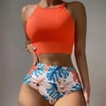thumbnail image 2 of Conjunto de bikini con estilo para mujer, traje de baño de dos piezas, traje de baño sólido, ropa de playa OAVQHLG3B Store  lin121212, 2 of 4
