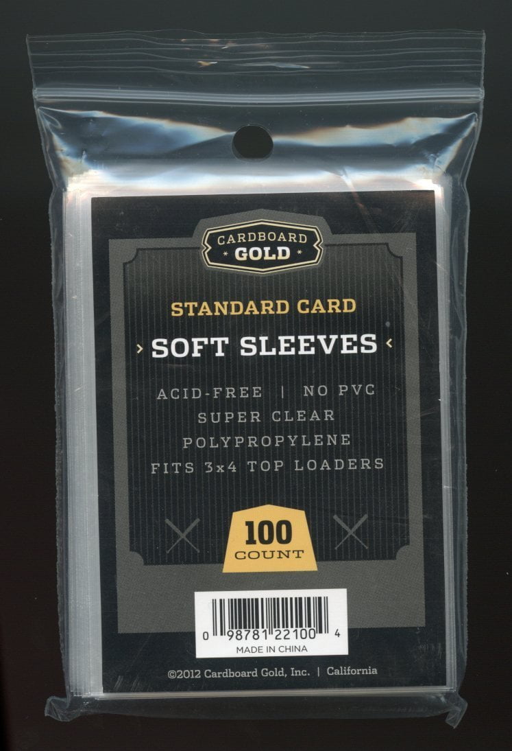 100 Cardboard Gold Super Premium Standard Card Sleeves 2 5/8" x 3 5/8" Brand New 