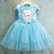 thumbnail image 3 of Vestido para niños con patrón de dibujos animados, vestido de verano para niña de una pieza de manga corta (azul claro 120), 3 of 5
