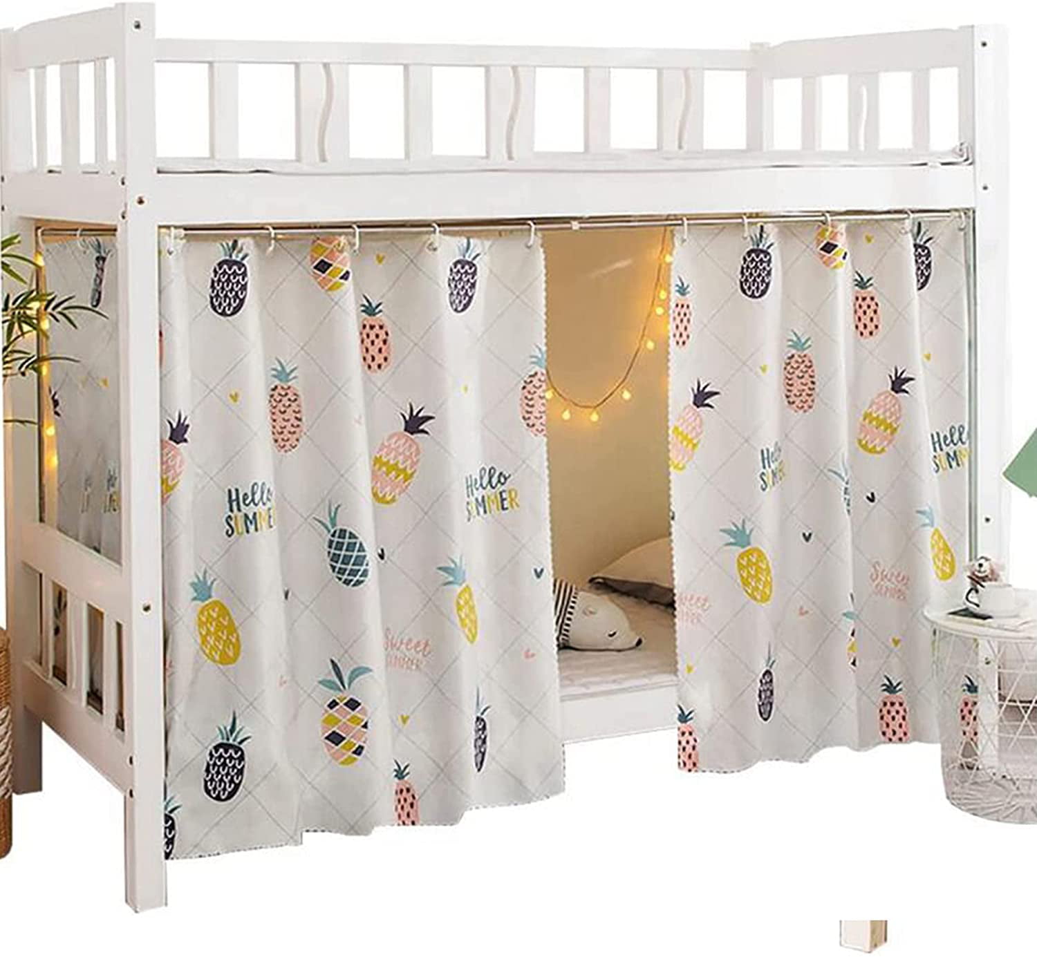 Wakauto Students Dormitory Bunk Bed Curtains Single Bed Tent Curtain Shading Nets Dustproof Blackout Cloth Bed Canopy Mosquito Protection Net Bedroom Cabin Decor 