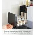 thumbnail image 5 of Yamazaki Home Two-Tier Sliding Drawer Seasoning Rack, Black, Steel, 5 of 8
