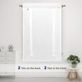 thumbnail image 5 of DriftAway Solid Color Linen Textured Slub Sheer with Pom Pom Trim Tie Up Decorative Adjustable Balloon Rod Pocket Window Curtains for Small Window 31" x 47" White, 5 of 7