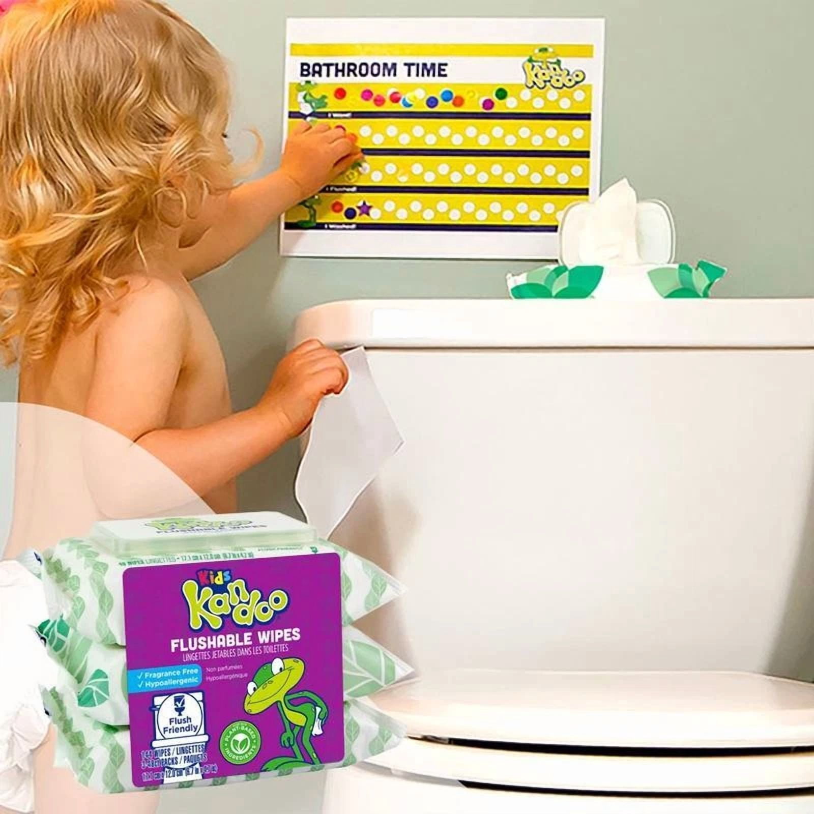 BUTTERFLY- Kids Sensitive Flushable Cleansing Wet Wipes Potty Training Aid 240 Wipes