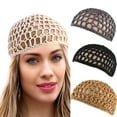 thumbnail image 5 of US 3 Pcs Short Women Hairnet Cover Mesh Crochet Hair Net Rayon Knit Snood Hat, 5 of 5