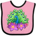 thumbnail image 3 of Inktastic Peacock and flowers Boys or Girls Baby Bib, 3 of 4