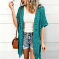 thumbnail image 2 of MSJUHEG Crochet Cardigans for Women 3/4 Batwing Sleeve Cardigan for Dress Tie Front Tops Knit Cardigans Lightweight Cardigans Loose Knit Women's Shrug Sweaters Hollow Out Boho Mint Green One Size, 2 of 9