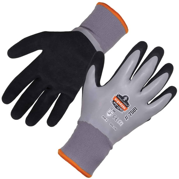 Guantes de trabajo de invierno Ergodyne ProFlex 7501, impermeables, grises