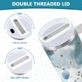 thumbnail image 5 of 30 oz Insulated Stainless Steel Tumbler Double Wall Stainless Steel Tumbler with 2-Way Drinking Watercolor Ink Splashes Pattern, 5 of 9