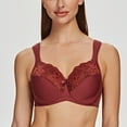 thumbnail image 5 of MELENECA Underwire Minimizer Bra for Women Cabernet Red 48F, 5 of 5