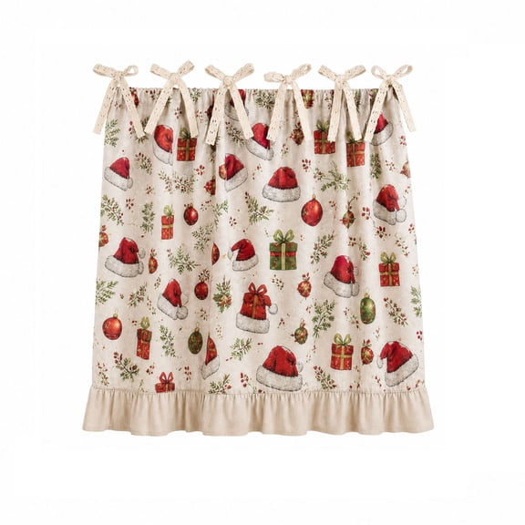 Christmas Oven Skirt,Vintage Plaid Door Cover Curtain for Kitchen Decor