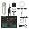 thumbnail image 1 of Professional Studio Condenser Microphone Bundle WXH1000 Mic Kit With Live Sound Card Wireless Karaoke, 1 of 7