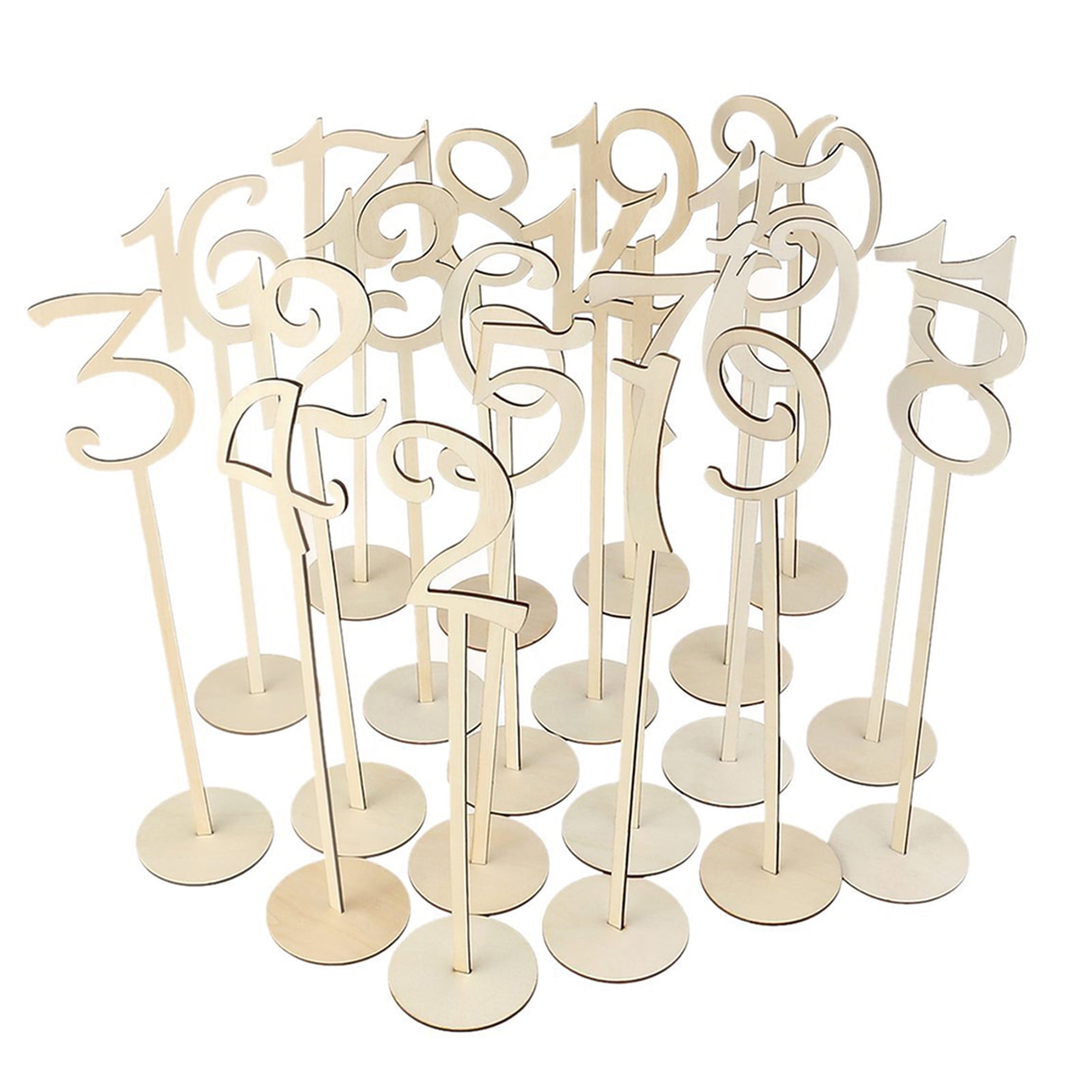 20 Pcs Wood Table Numbers Set 1-20 Number Card Wedding Banquet Table Decor 