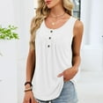 thumbnail image 7 of BLVB Womens Summer Tank Tops Sleeveless Loose Fit Shirts Henley Button down Casual Blouse Pleated Front Tunic Cami Tops, 7 of 7