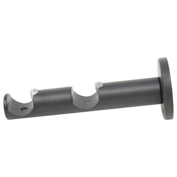 Urbanest Zinc Cast Double Rod Bracket 3/4" Rod, Black