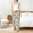 thumbnail image 4 of Salouo Mushroom Garnish Print Women's Pajama Pants Casual Loose Sweatpants PJs Flowy Pants Drawstring Palazzo for Women Wide Leg Pants Lounge Pajama -XX-Large, 4 of 8