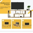 thumbnail image 6 of 2-Pieces Wood TV Stand for 32-65 Inch TVs, Adjustable TV Console Table with Storage, Double L-Shaped TV Stand, Farmhouse Entertainment Center for Living Room, 6 of 8