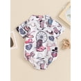 thumbnail image 5 of JYYYBF Baby Boy Romper, Short Sleeve Button-down Horse Boots Print Summer Bodysuit Clothes for Casual Daily, 5 of 7