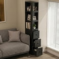 thumbnail image 2 of LAUSAINT HOME Bathroom Storage Cabinet, Tall Thin Black Storage with Adjustable Shelves & 3-level Drawers for Home, Kitchen, 2 of 10