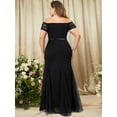 thumbnail image 6 of Miusol Women's Plus Size Floral Lace Off Shoulder Side Split Formal Evening Party Maxi Dress, 6 of 6