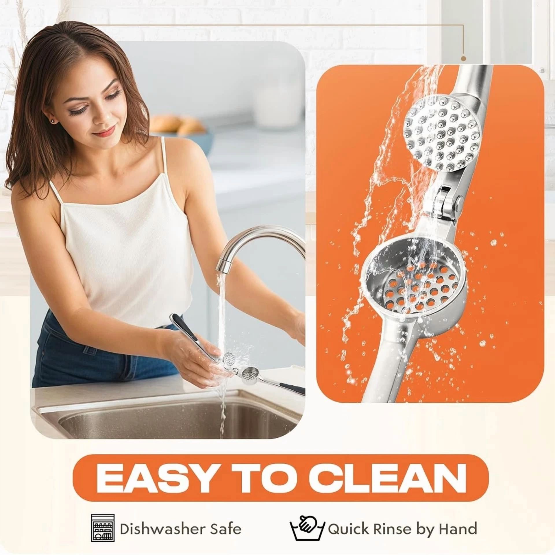 CRESTIN- Kitchen Garlic Press Stainless Steel, Premium Rust Proof & Dishwasher Safe