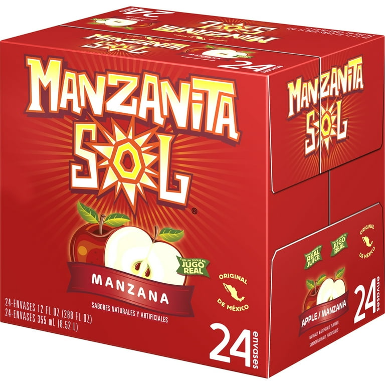 Apple soda Manzanita Sol Mexican Fiesta Apple Flavored Soda Pop, 24