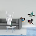 thumbnail image 2 of Estatua del gesto de la roca,Figuras de estatuas de dedos con gestos de música rock,Colgante de pared con forma de pájaro,Arte de pared de pájaros de madera,decoración de pared de pájaros, 2 of 8