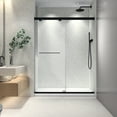 thumbnail image 6 of 54-Inch Frameless Double Sliding Shower Door Matte Black with Adjustable Soft-Close, 8mm Tempered Glass, Nano-Easy Clean & Anti-Burst Film for Safe Installation, 6 of 8