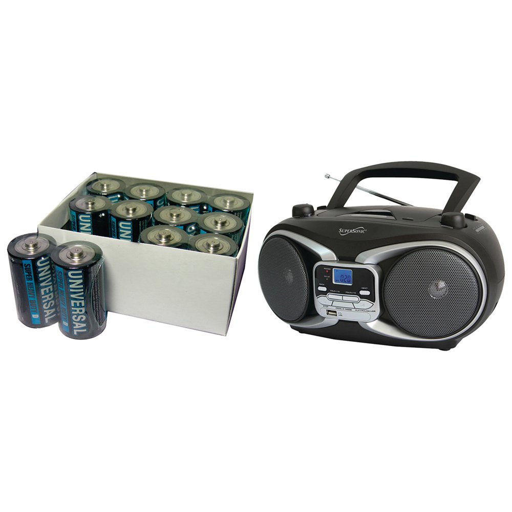 Supersonic SC504 Silver Portable MP3 & CD Player With AM/FM Radio