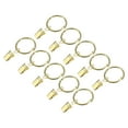 thumbnail image 1 of Anillos de cortina Uxcell con clips, 14 piezas de anillos de clip para cortinas, ganchos de anillos de clip para cortinas de 1 pulgada (Oro), 1 of 5