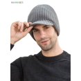 thumbnail image 3 of BadPiggies Men's Winter Warm Knitted Scarf Cap Snow Ski Mask Neck Hat Face Cover Fleece Lined Beanie with Zipper, Gray, 3 of 4