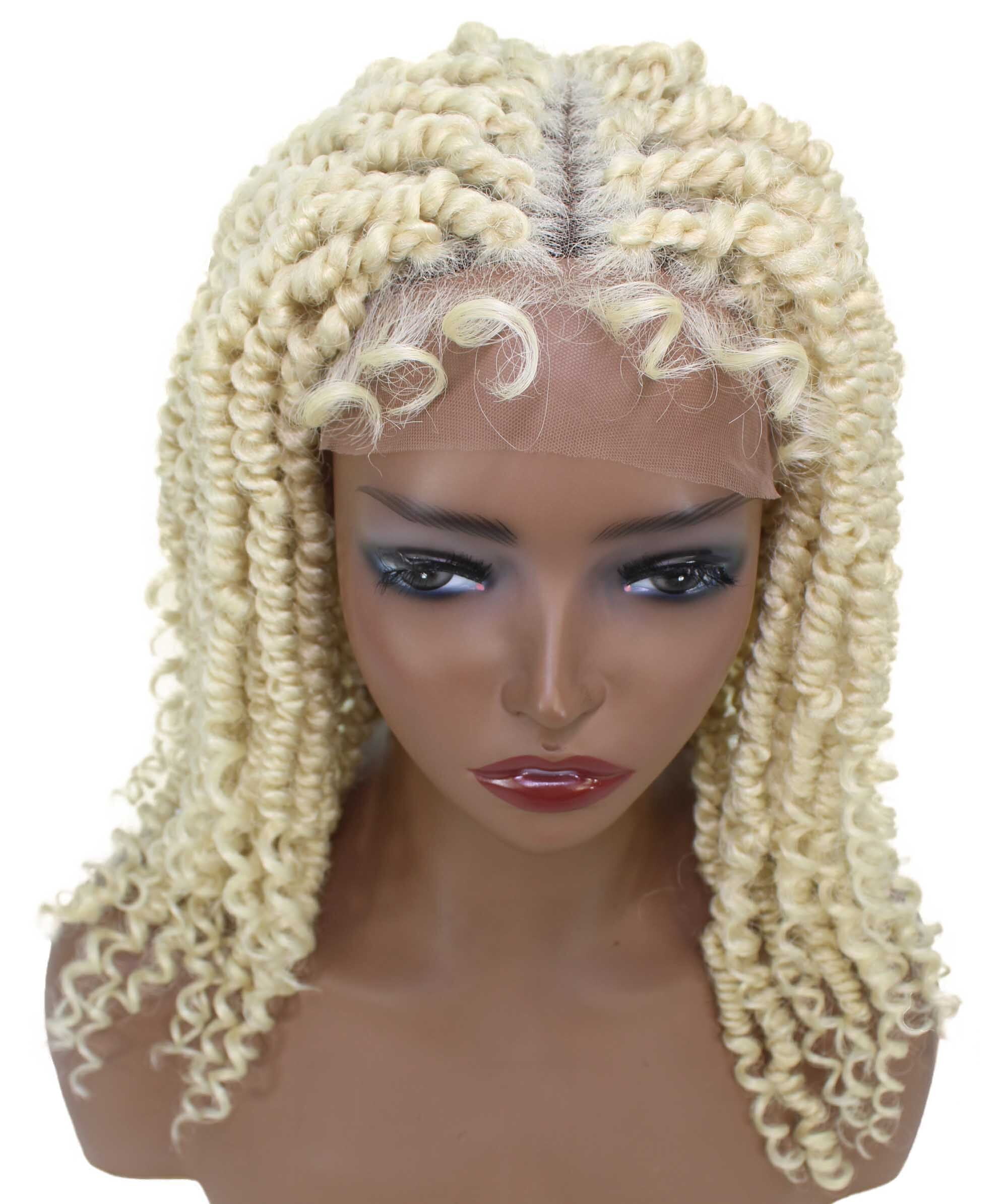 LUXLUXE 16" Passion Twist Lace Front Wig for Black Women | Curly 4×5 Hand-Tied HD Lace Braided Hairline for Party, Wedding, Cosplay & Daily Wear