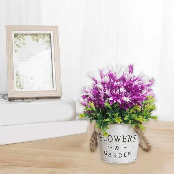 Specollect Clearance 3Pcs Artificial Flowers with Vase Silk Fake Flowers Arrangements in Glass Vase with Faux Water for Home Bathroom Office Table Centerpiece Shelf Decorations