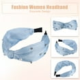 thumbnail image 4 of Unique Bargains Faux Pearl Knotted Headband Bling Twisted Faux Pearl Headband Faux Pearl Top Knot Hairband Blue, 4 of 7