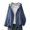 Blue, variant on Joernso Women Spring Autumn Coat Hooded Drawstring Hem Long Sleeve Printing Loose Zipper Closure Jacket with Pockets Daily Wear Commuting Outerwear