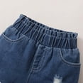 thumbnail image 5 of AURIGATE Toddler Baby Girl Dress Toddler Kids Baby Girls Summer Flying Sleeve Top Shorts Denim Clothes Suit, 5 of 5