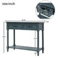 thumbnail image 7 of Console Table,Traditional Design Sofa Table with 2 Storage Drawers and Open Bottom Shelf,Wood Narrow Console Table Buffet Sideboard Table for Living Room Bathroom Hallway,Navy, 7 of 7