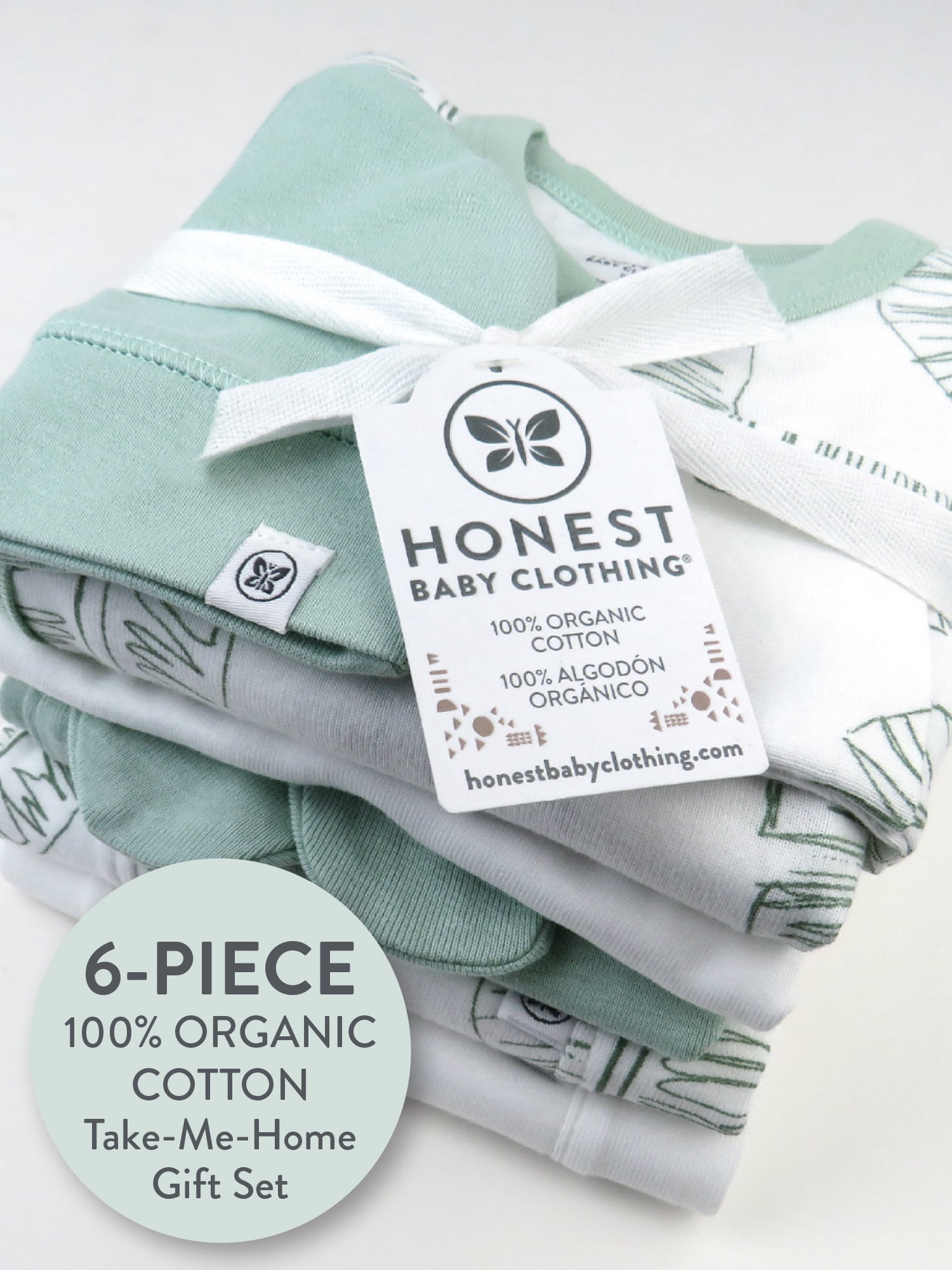 Honest Baby Clothing Baby Boy or Girl Gender Neutral Organic Cotton Take Me Home Gift Set, 6 Piece (Newborn-6 Months)