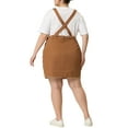 thumbnail image 3 of Agnes Orinda Women's Plus Size Denim Overall Dress Adjustable Strap Casual Denim Suspender Dress 3X Brown, 3 of 6