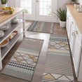 thumbnail image 2 of Beige Geometric Triangle Stripe Pattern Kitchen Rugs Sets Of 3,Kitchen Runner Rugs Non Skid Washable,Decorative Kitchen Floor Mats for Kitchen,Sink,Laundry,17"x30"+ 17"x47" + 17"x59", 2 of 6